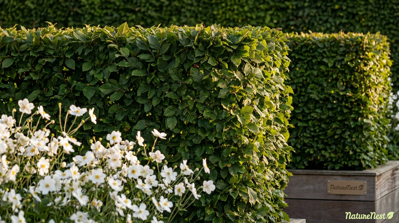 Hedge plants in garden