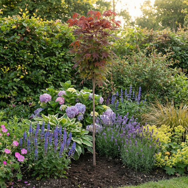 1 Bonte Esdoorn Boom ‘Acer pseudoplatanus Brilliantissimum’ Ø21 cm ↕100 cm Stam 80 cm