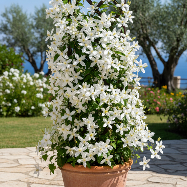 1 Clematis wit ‘Clematis’ Ø23 cm ↕80 cm