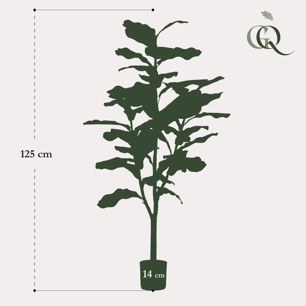 Kunstplant - Ficus Lyrata - Tabaksplant - 125 cm