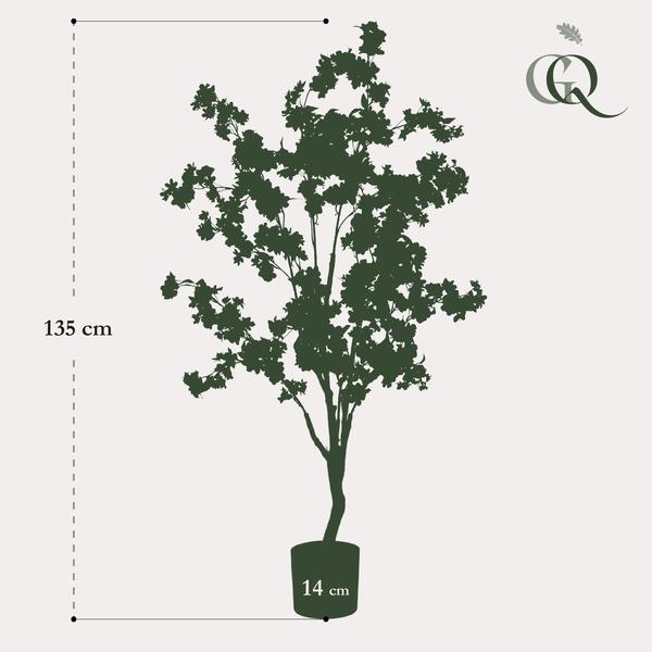 Kunstplant - Prunus - Kersenbloesem - Wit - 135cm