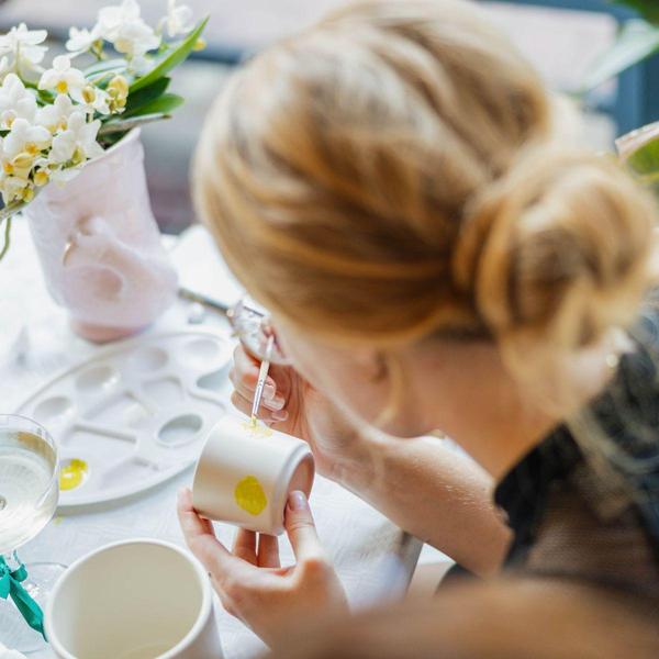 Verfpakket voor het schilderen van 4 bloempotten + succulenten | voor 4 personen | Beginnende artiest