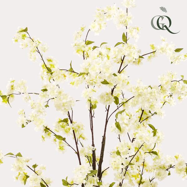 Kunstplant - Prunus - Kersenbloesem - Wit - 135cm